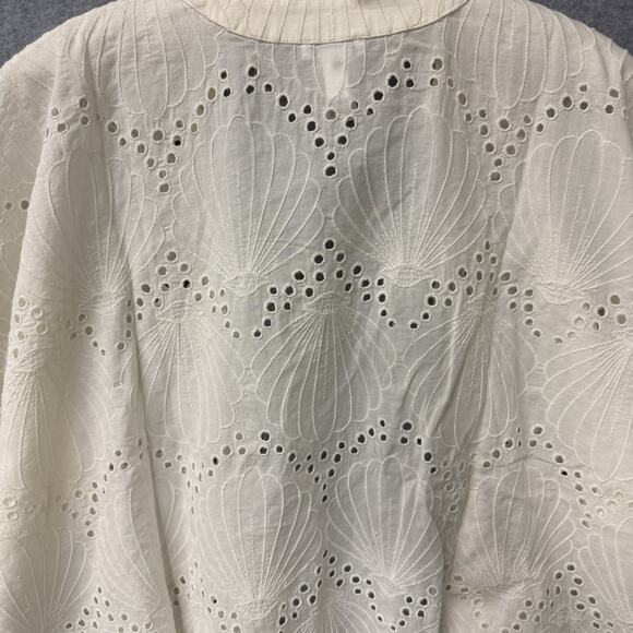 J.Jill Breezy Eyelet Seashell Jacket OS (Tagged S–L) NWT Coastal Boho Cream - Picture 6 of 9